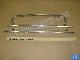 OEM 1966 Cadillac Eldorado Fleetwood Deville Calais TRUNK DECK LID LIP CHROME BEZEL TRIM MOLDING 3 PIECE SET #4227324/#4227325/#4227314